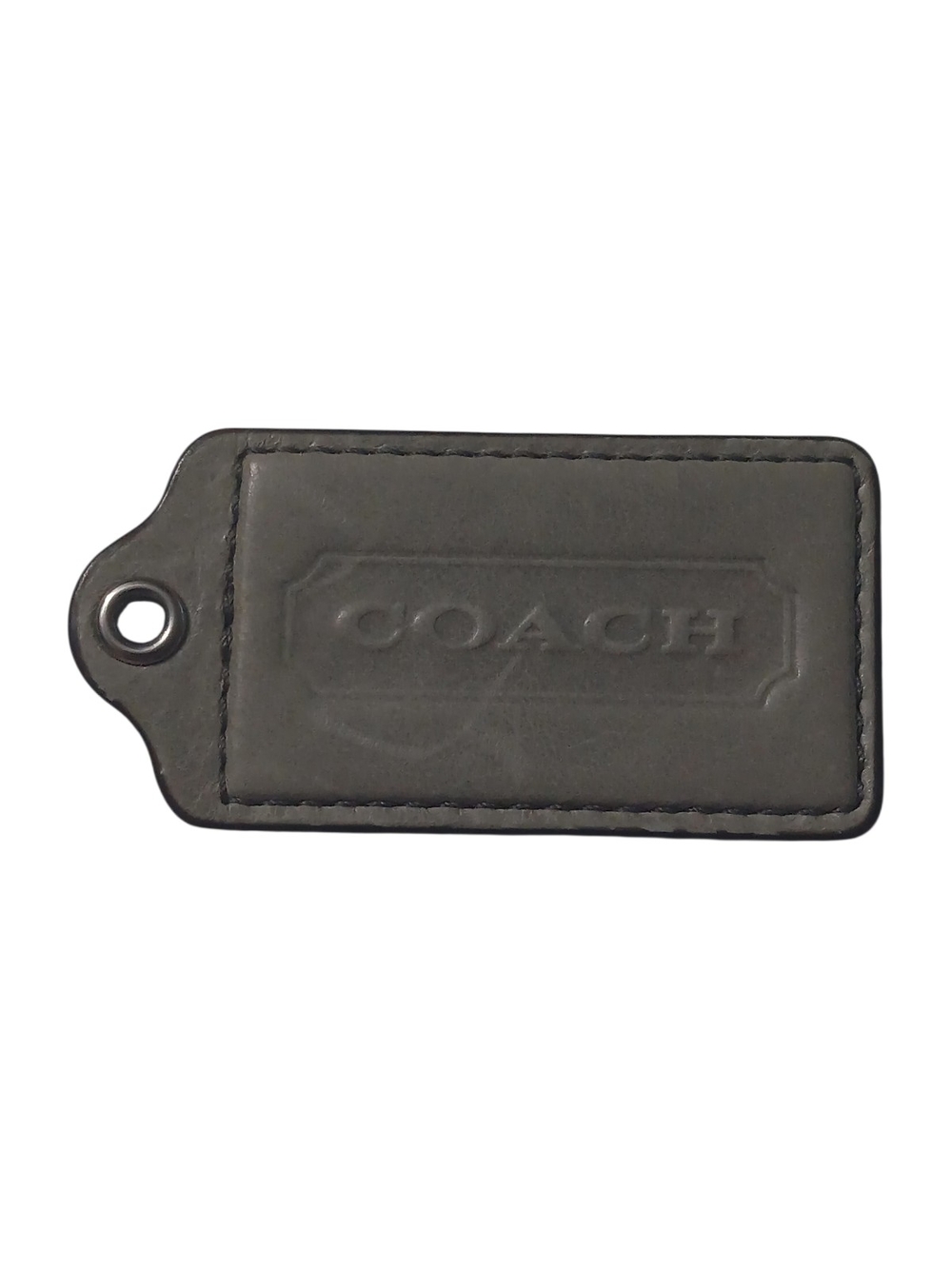 Coach Gray Embossed Leather Hang Tag